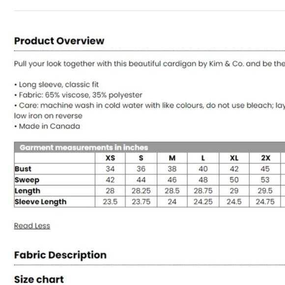 New Kim & Co. White Linen Look Long Sleeve Lightweight Cardigan Size XL bin 4H - Picture 5 of 5